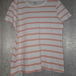 Striped White and Pink Women's Top